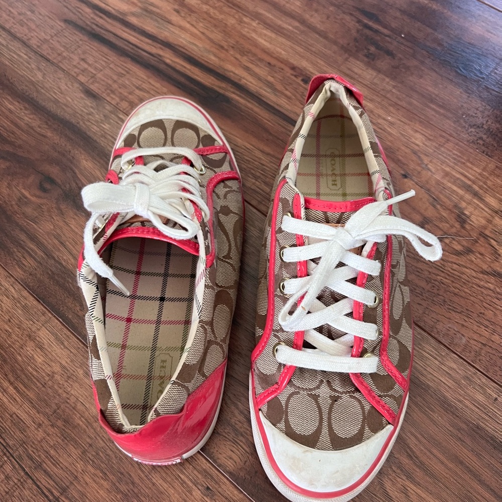 Coach Brown and Pink Sneakers